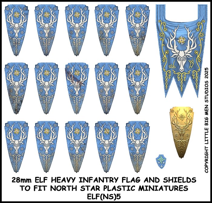 Elf Heavy Infantry Flag & Shields 