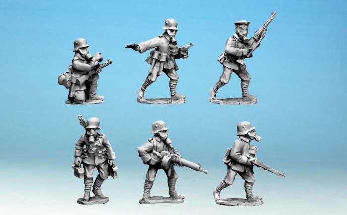 German Command and Support in Gasmasks