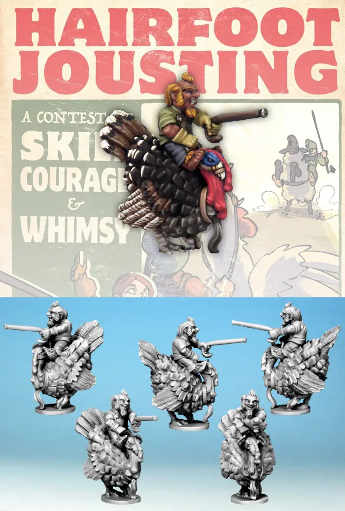 Hairfoot Jouster riding a Turkey.